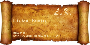 Licker Kevin névjegykártya