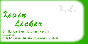 kevin licker business card